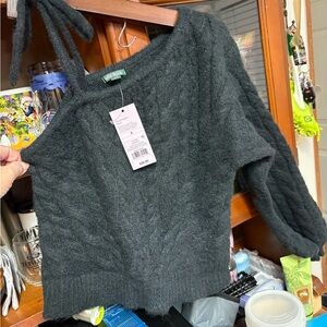 Wild Fable Charcoal Off-the-Shoulder Sweater